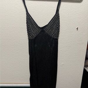 Free People Black Silk Minidress